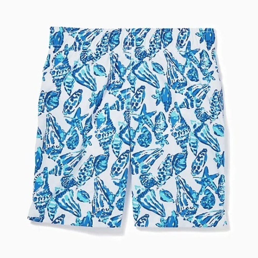 Lilly Pulitzer Boys Junior Capri Trunks Shell Collector Blue White XL 002110